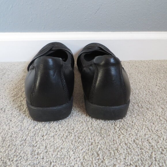Aravon Womens Andrea-AR Ballet Flat/Shoes Size 8EE Black Leather #ABF04BK - Picture 4 of 10